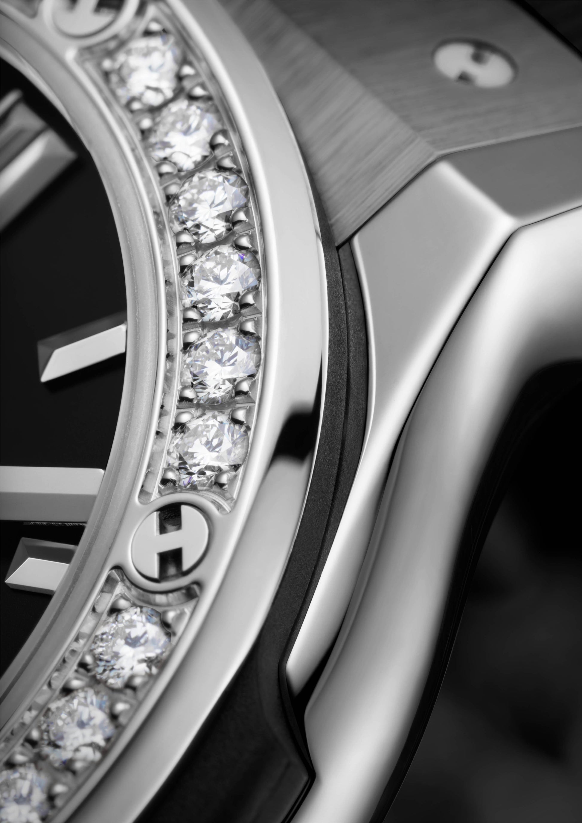 Classic Fusion Titanium Diamonds Satin-finished Black Sunray Dial Black Rubber Strap Watch