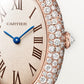 Baignoire Medium 36mm x 26mm Rose Gold Diamond Case Diamond Crown Silvered Dial Red Alligator Strap Quartz Watch