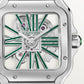 Santos de Cartier Skeleton Large 39.8mm Steel Green Jasper Crown Skeleton Dial Steel Bracelet Manual-Winding Watch