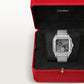 Santos de Cartier Dual Time Large 40.2mm Steel Blue Crown Anthracite Gray Dial Steel Bracelet Automatic Watch