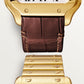 Santos de Cartier Medium 35.1mm Yellow Gold Blue Crown Silvered Opaline Dial Yellow Gold Bracelet Automatic Watch