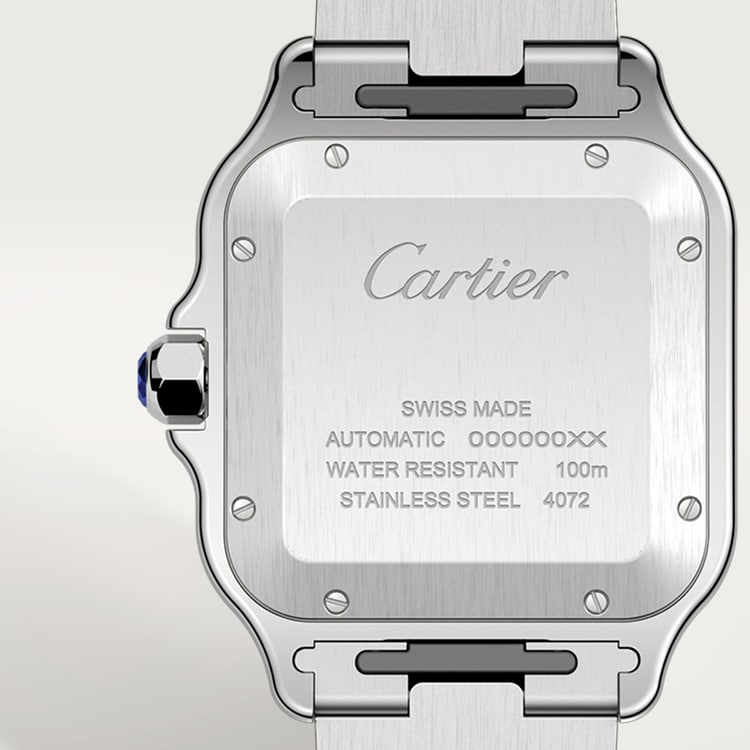 Santos de Cartier Large 39.8mm Steel ADLC Bezel Gray Dial Steel Bracelet Self-Winding Watch