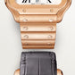 Santos Large 39.8mm Rose Gold Blue Crown Silvered Opaline Dial Rose Gold Bracelet Self-Winding Watch