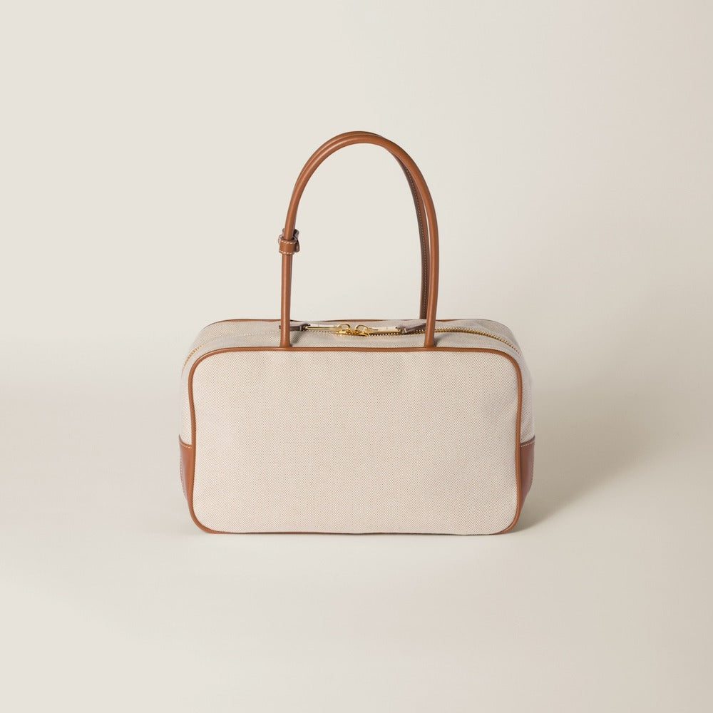 Miu Miu Beau Canvas And Leather Bag