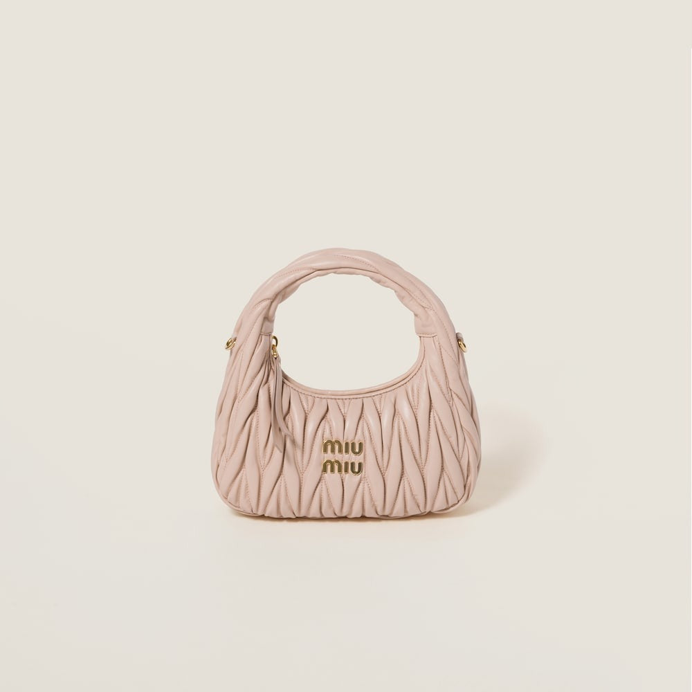 Miu Miu Wander Matelassé Nappa Leather Hobo Bag