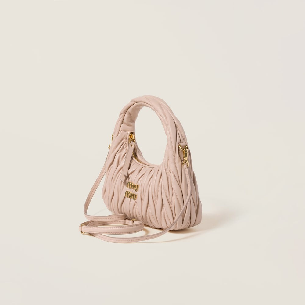 Miu Miu Wander Matelassé Nappa Leather Hobo Bag
