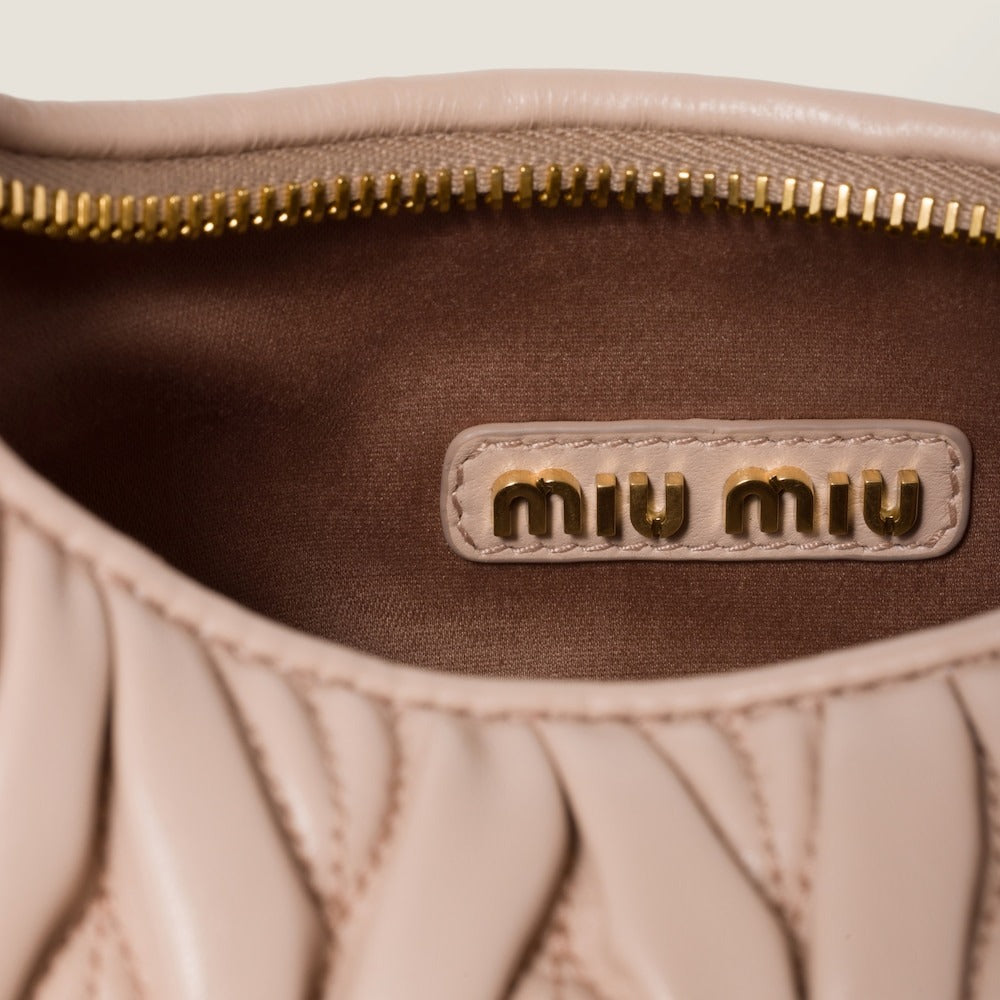 Miu Miu Wander Matelassé Nappa Leather Hobo Bag