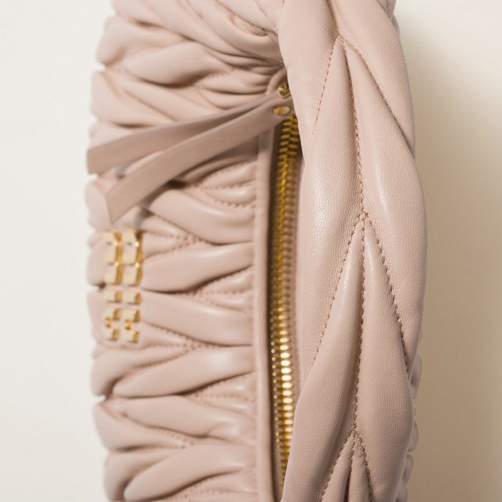 Miu Miu Wander Matelassé Nappa Leather Hobo Bag
