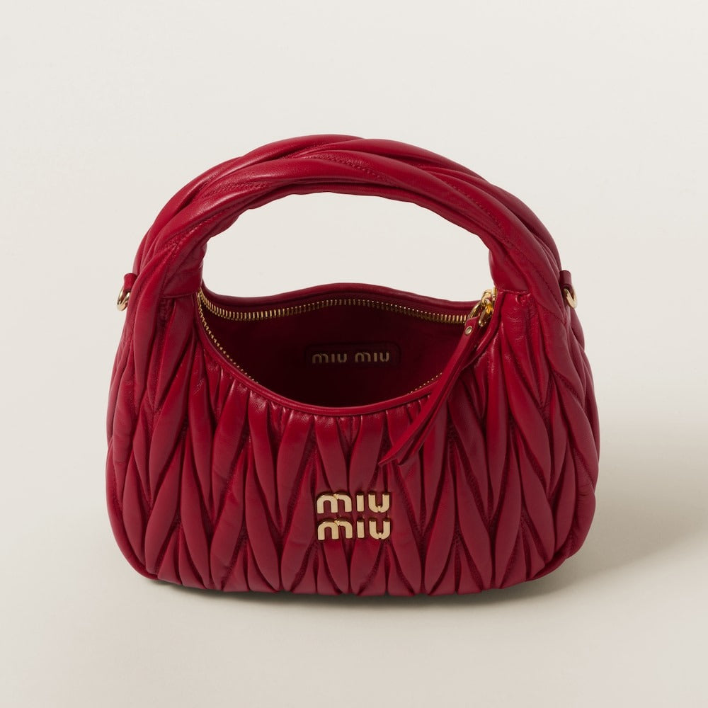Miu Miu Wander Matelassé Nappa Leather Hobo Bag