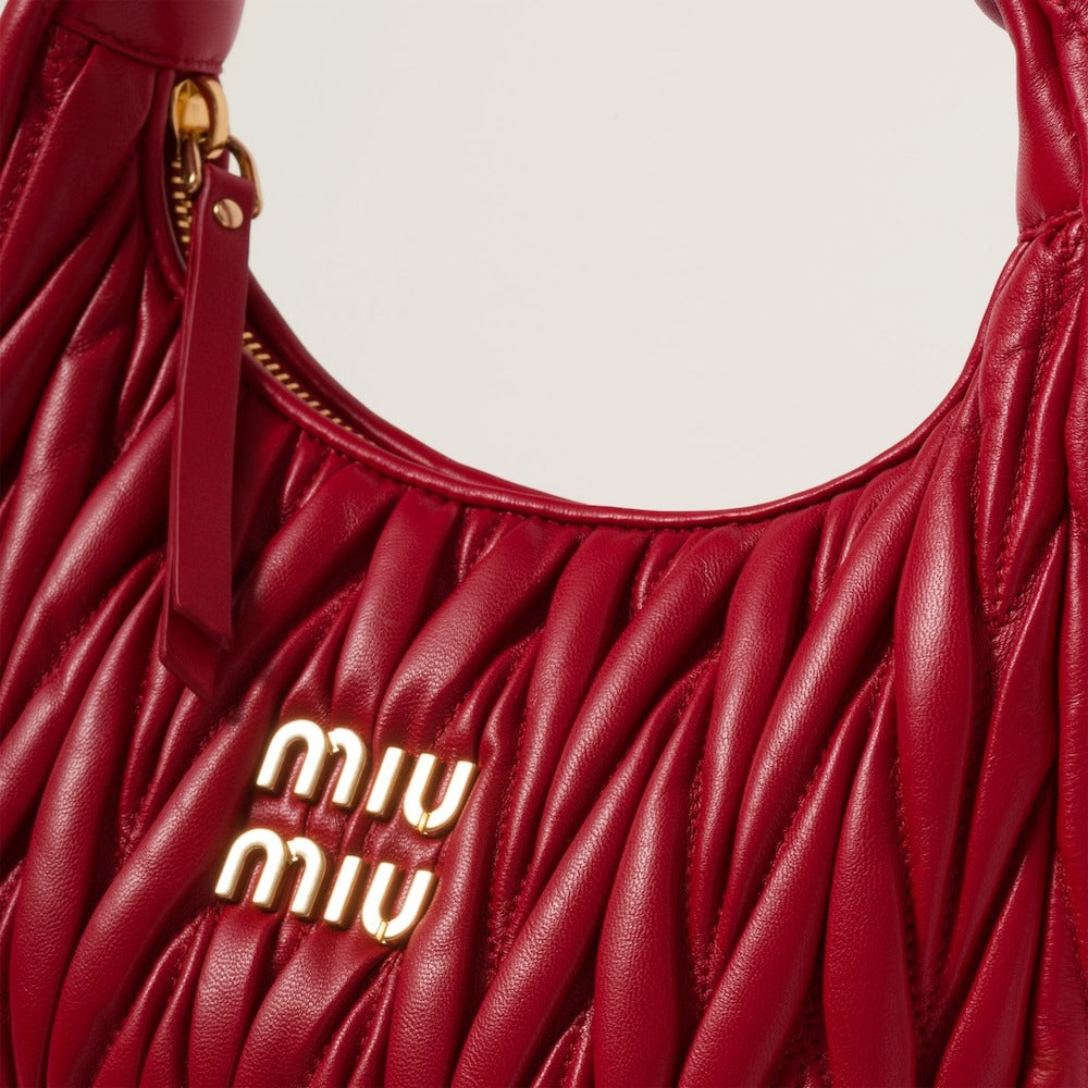 Miu Miu Wander Matelassé Nappa Leather Hobo Bag