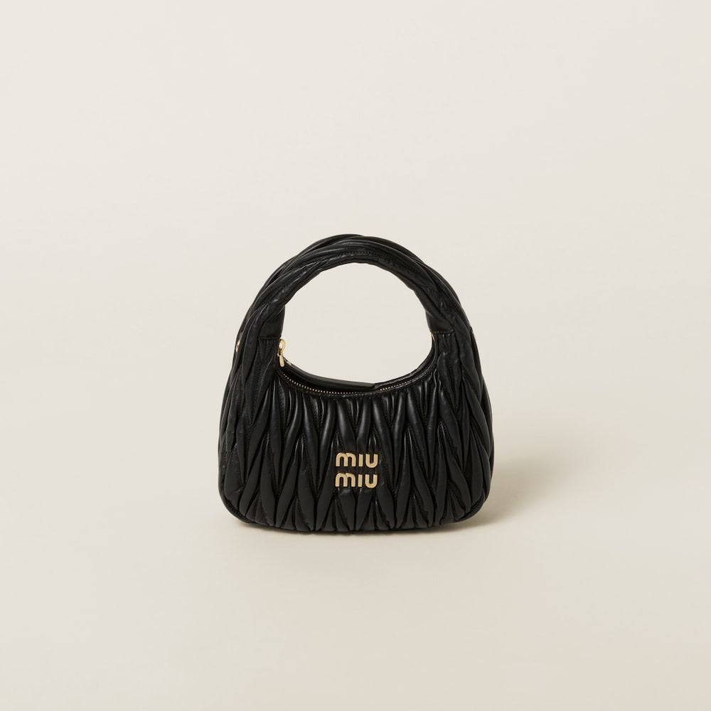 Miu Miu Wander Matelassé Nappa Leather Hobo Bag