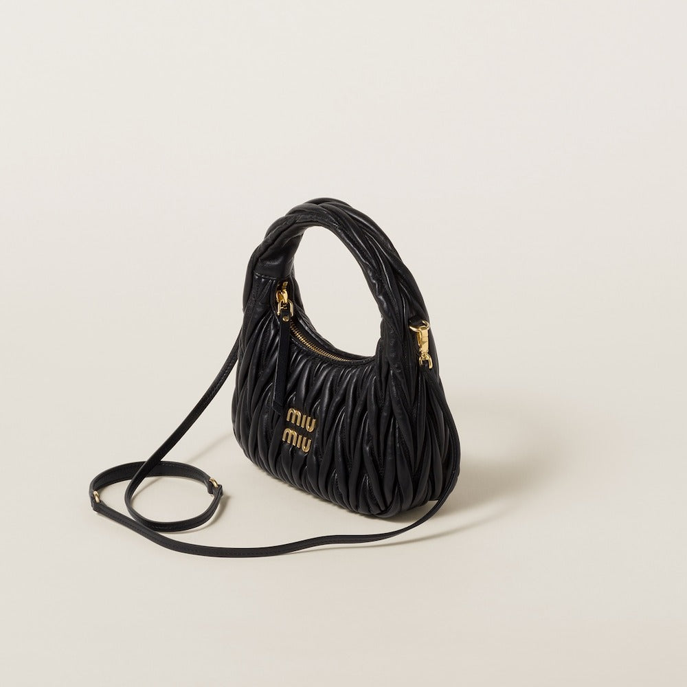 Miu Miu Wander Matelassé Nappa Leather Hobo Bag
