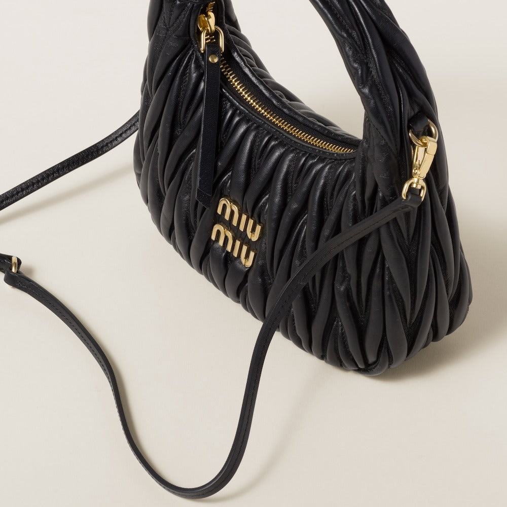 Miu Miu Wander Matelassé Nappa Leather Hobo Bag