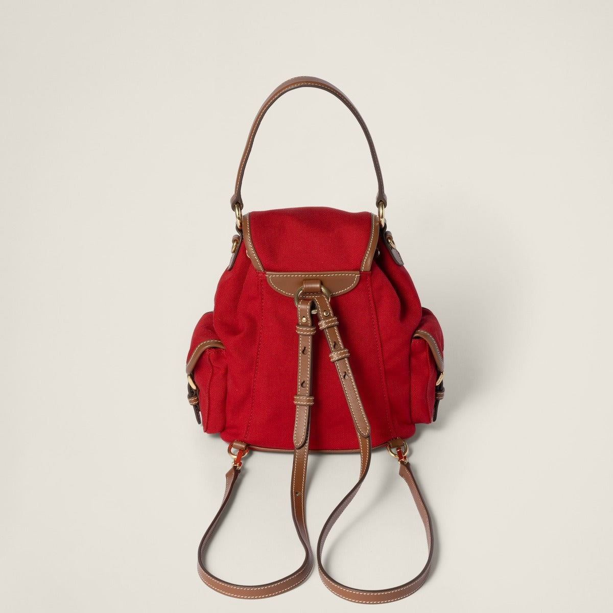 Miu Miu Canvas and Leather Backpack