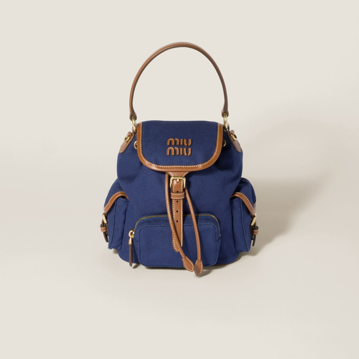 Miu Miu Canvas and Leather Backpack