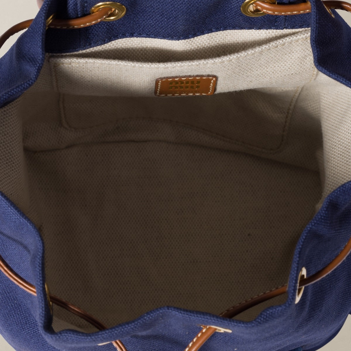 Miu Miu Canvas and Leather Backpack