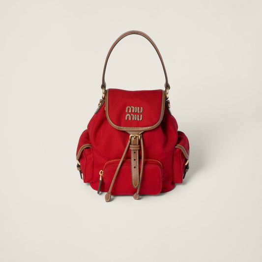 Miu Miu Canvas and Leather Backpack