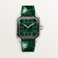Santos de Cartier Large 39.8mm Steel Green Crown Green Dial Steel Bracelet Self-Winding Watch