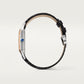 Santos-Dumont Large 43.5mm x 31.4mm Rose Gold Steel Blue Crown Silver Sunray Dial Alligator Leather Strap Quartz Watch