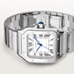 Santos de Cartier Large 39.8mm Steel Blue Crown Silvered Opaline Dial Steel Bracelet Self-Winding Watch