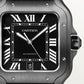 Santos de Cartier Large 39.8mm Steel Black Dial Rubber Strap Self-Winding Watch