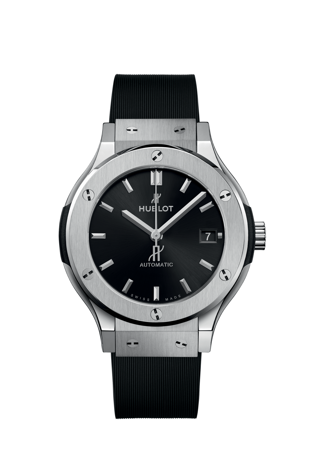 Classic Fusion Titanium Black Dial Rubber Strap Watch