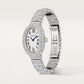 Baignoire Small 31.4mm x 23.1mm White Gold Diamond Case Diamond Crown Silvered Dial Quartz Watch