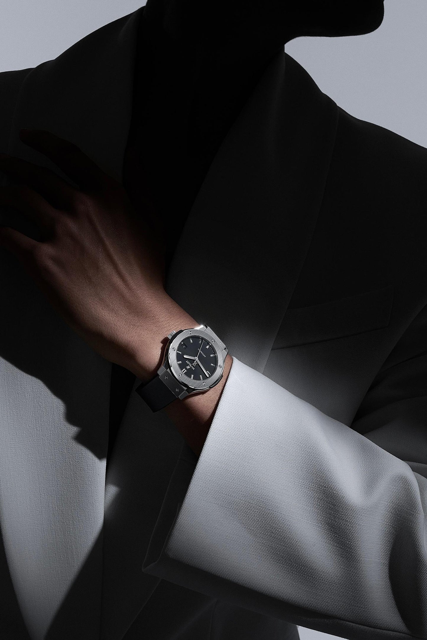 Classic Fusion Titanium Black Dial Rubber Strap Watch