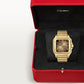 Santos de Cartier Large 39.8mm Yellow Gold Blue Crown Anthracite Gray Dial Yellow Gold Bracelet Automatic Watch
