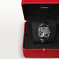Santos-Dumont Skeleton 43.5mm x 31.4mm Steel Black Lacquer Gray Alligator Strap Self-Winding Watch