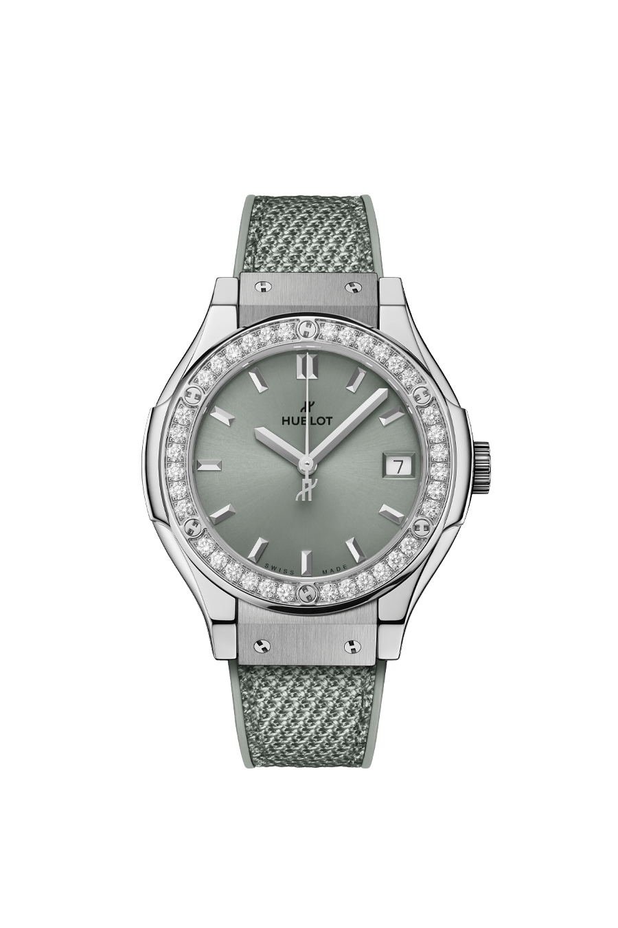 Classic Fusion Titanium Sage Green Diamonds 33mm Watch