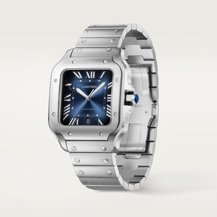 Santos de Cartier Large 39.8mm Steel Graduated Blue Dial Steel Bracelet Self-Winding Watch