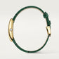 Baignoire Mini 31.4mm x 23.09mm Yellow Gold Diamond Case Diamond Crown Silvered Dial Green Alligator Strap Quartz Watch