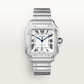 Santos de Cartier Large 39.8mm Steel Blue Crown Silvered Opaline Dial Steel Bracelet Self-Winding Watch