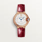 Ballon Bleu 33mm Rose Gold Diamond Case Silver Guilloché Dial Alligator Strap Automatic Watch