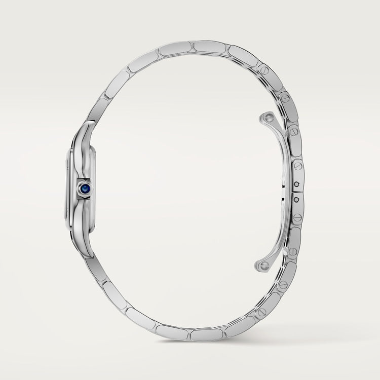 Panthère de Cartier Small 23mm x 30mm Steel Blue Crown Silvered Dial Steel Bracelet Quartz Watch