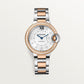 Ballon Bleu 33mm Steel Rose Gold Diamond Bezel Flinqué Dial Two-Tone Bracelet Automatic Watch