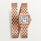 Panthère Small 30.3mm x 22.0mm Rose Gold Diamond Bezel Diamond Crown Silvered Dial Rose Gold Bracelet Quartz Watch