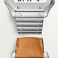 Santos de Cartier Medium 35.1mm Steel Blue Crown Silvered Opaline Dial Steel Bracelet Automatic Watch