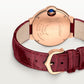 Ballon Bleu 33mm Rose Gold Diamond Case Silver Guilloché Dial Alligator Strap Automatic Watch