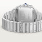 Santos de Cartier Large 39.8mm Steel Blue Crown Black Dial Steel Bracelet Self-Winding Watch