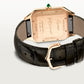 Santos-Dumont XL 46.6mm x 33.9mm Rose Gold Green Jade Guilloché Dial Green Alligator Strap Manual-Winding Watch