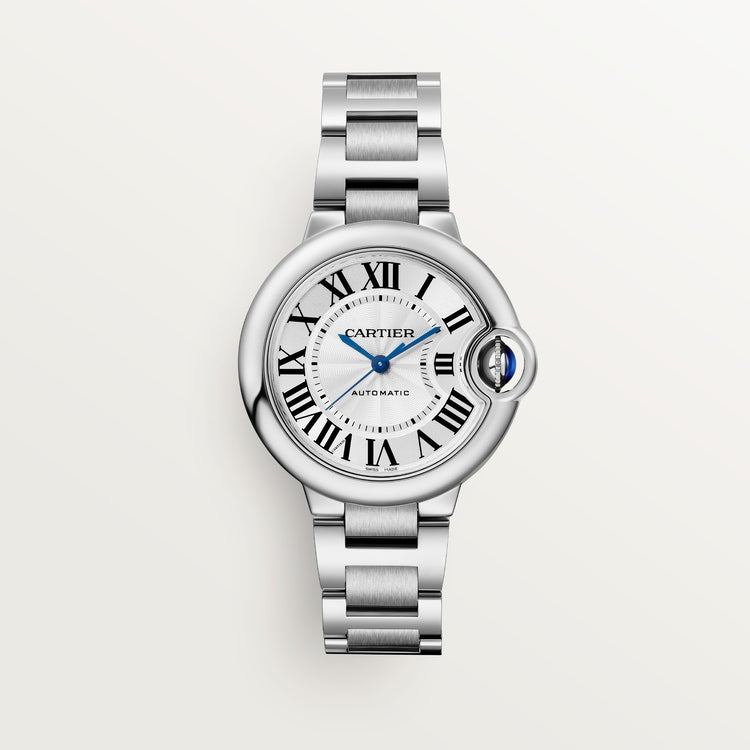 Ballon Bleu 33mm Steel Automatic Silver Guilloché Dial Steel Bracelet Watch