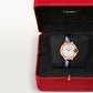 Ballon Bleu 33mm Rose Gold Diamond Dial Blue Alligator Strap Automatic Watch