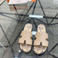 Beige Printed Sandals