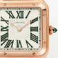 Santos-Dumont XL 46.6mm x 33.9mm Rose Gold Green Jade Guilloché Dial Green Alligator Strap Manual-Winding Watch