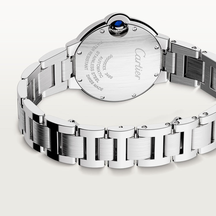 Ballon Bleu 33mm Steel Automatic Silver Guilloché Dial Steel Bracelet Watch