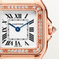 Panthère de Cartier Small 22mm x 30mm Rose Gold Diamond Bezel Diamond Crown Silvered Dial Rose Gold Bracelet Quartz Watch