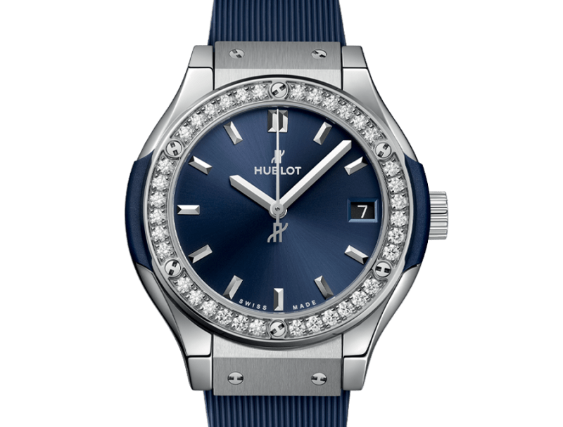 Classic Fusion Titanium Blue Diamonds 33 mm