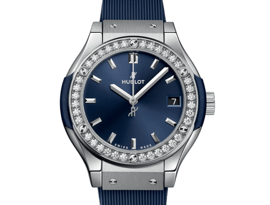Classic Fusion Titanium Blue Diamonds 33 mm